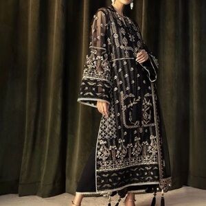 Elegant Black Embroidered Dress